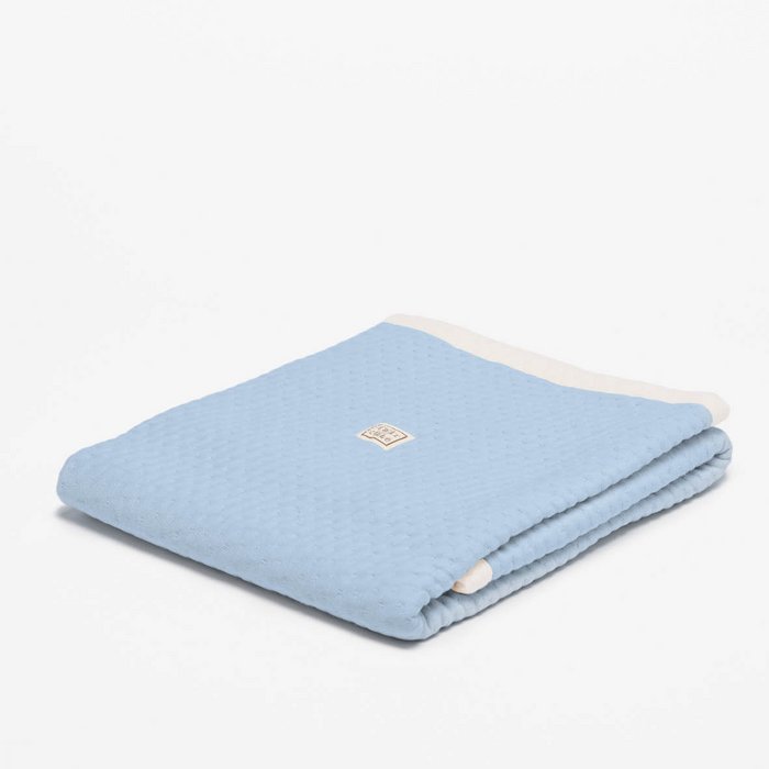 Ledikantdeken zomer light blue - Soft Dots