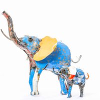 Zimba-Arts METAL MEDIUM COLOURFUL ELEPHANT