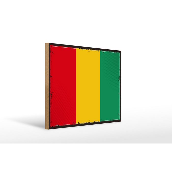 Panneau en Bois Drapeau Guinée 18x12 CM Drapeau De Guinée Vintage Déco  Plaque