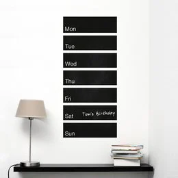 Black and white wall calendar with days of the week.