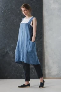 Linen Japanese Style Apron in Various Colors