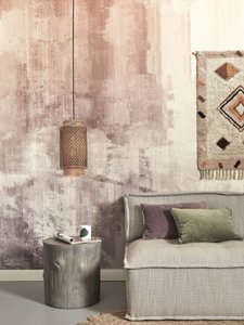 Hanglamp Bhutan bamboe/kap dia.18xh.35cm zw/nat. L