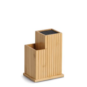 Knife block with utensil holder, bamboo/plastic FSC 100%