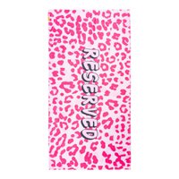 Beachtowel 'RESERVED' (pink tigerprint)