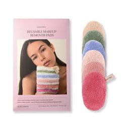 Soft, reusable makeup remover pads in a variety of pastel colors including taupe, warm glow, apricot, aqua, pastel blue, and more. Ideal for gentle cleansing and removing makeup.