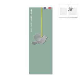 Metal bird-shaped bookmark in a minimalist design. Made of durable metal with a simple yet elegant appearance, perfect for marking pages in books.