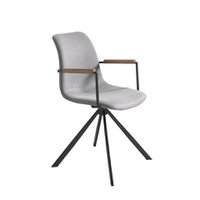 Swivel chair in fabric and black steel legs 4105