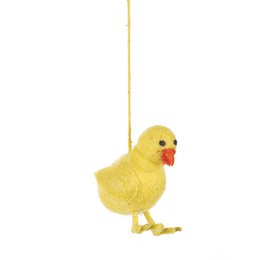 Decoración de pollito de Pascua colgante de fieltro hecho a mano (juego de 6)