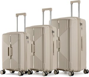 Set van 3 koffers van stevig polypropyleen (PP) – Taupe