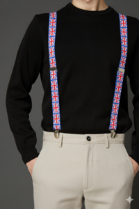 "X" elastic strap with clips 35mm French manufacturing FRBRE35-IMP-8827