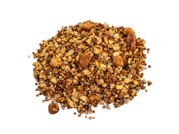 Large granola clusters with chocolate chunks, ideal for catering and bulk servings.
colors: brown, gold, yellow
materials: oats, chocolate
style: chunky, hearty
shape: irregular, granular
This granola product features large, chunky clusters with generous chocolate pieces throughout, making it a decadent and satisfying option for catering or bulk servings. The combination of oats and chocolate provides a rich, indulgent flavor profile.