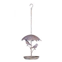 Bird bath for hanging made of metal - round