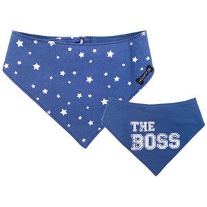Omkeerbare bandana "the boss" indigo/sterren
