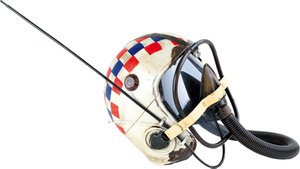 Weißer Pilotenhelm Vintage-Deko