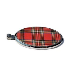 A red tartan designer magnetic phone and key holder, suitable for purse, car, or home use.

The product is a red tartan designer magnetic phone and key holder that can be used in a purse, car, or at home. It features a plaid pattern in shades of red, black, and white. The holder has a magnetic closure to securely store a phone or keys.