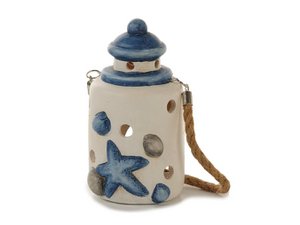 Laterne Windlicht aus Keramik, Ø 8x15cm