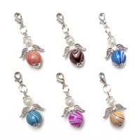 Guardian angel "Ella" keychain, 6-series set, silver-colored