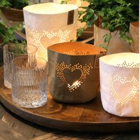 SIZO Paper LED-Lichterhalter "Herz" Natur