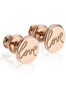 Earrings LOVE rose gold plated
