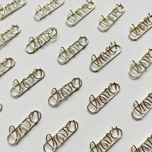Bracket Love Clip Gold Metal Office clip Paper bracket (PU = 10 pieces)