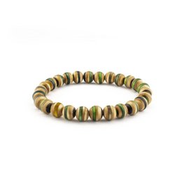 This bracelet is made from recycled skateboards, featuring 10MM beads in a variety of colors and sizes ranging from 6 to 8.5 inches. The bracelet has a stretchable design for a comfortable fit.