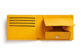Portefeuille minimaliste jaune avec poche à monnaie