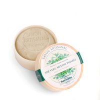 Green Tea & Peppermint Exfoliating Soap in wooden box 100g