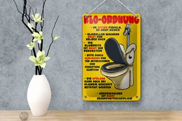 Tin sign note 12x18cm toilet order while sitting pee decoration