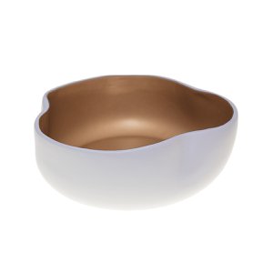 Wit en gouden keramische snit 20x20x8cm