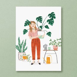 Postal | niña de las plantas