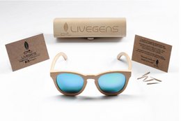 Occhiali da sole in bambù - Livegens Blue Tropic