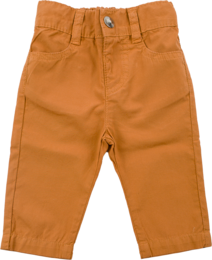 Tan-colored kids' pants with a relaxed, casual style. Features include a waistband, pockets, and a straight leg fit. Suitable for everyday wear.