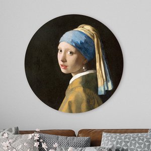 Wandkreis Mädchen mit Perlenohrring Johannes Vermeer - runde Malerei - Wandkreis