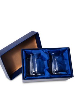Cocktail, mixed drinks or cold drinks glasses set - two pieces - gift packaging