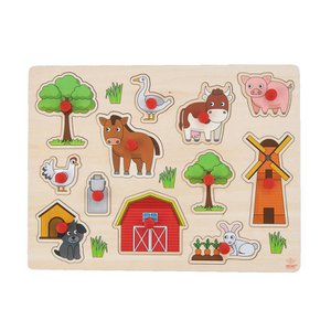 Wooden button puzzle Farm 30x23cm