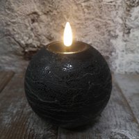Candl LED bolkrs.+timer black 10cm (79011)
