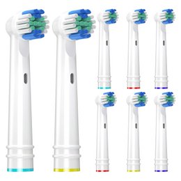  Brush heads compatible with Oral B toothbrushes, pack of 8. Includes soft bristles for gentle cleaning, DuPont bristles for effective plaque removal, and bacteria-protecting bristles.