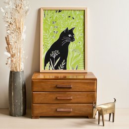 Poster | Katze & Wiese