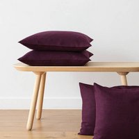 Linen Cushion Cover Aubergine Lara