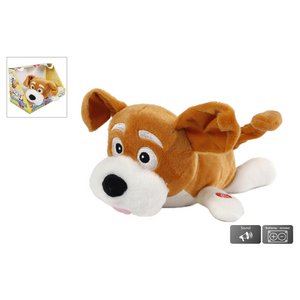 Rolling dog plush with sound 28cm