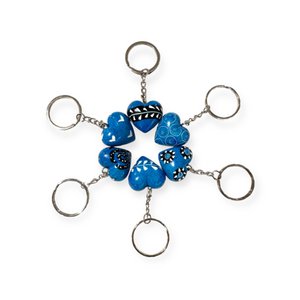 Keychain Heart Kisii stone Blue
