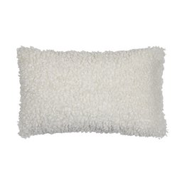  Soft, plush white cushion with a curly texture, measuring 30x50cm, suitable for use as a decorative accent or for comfort.