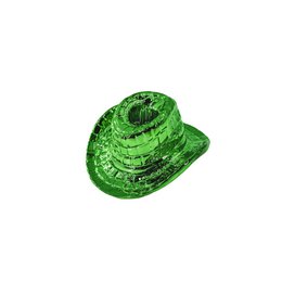  A green cowboy hat-shaped candle holder with dimensions of 13.5x11x7 cm.