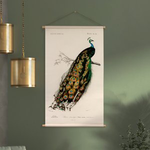 Textile poster with leather cord - Illustration Pauw D'Orbigny 65x45 cm - wall cloth