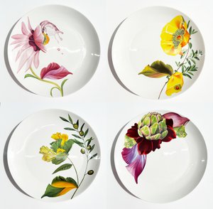 Botanical Wonders - Set van 4 dinerborden