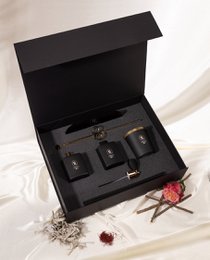  Black luxury reed diffuser set with candles, elegant minimalist design, premium fragrance gift box