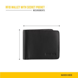 Portfel RFID i NFC - Czarny skórzany portfel antypoślizgowy - 9 kart - Prezent dla mężczyzn - Billfold