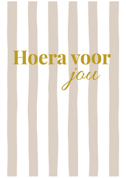 A pink card with a gold foil heart design and a Dutch message that translates to "A little gift for you, because you are so dear to me."