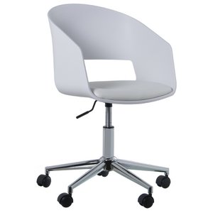 WITTE PP STOEL MET WIELEN, DRAAIBAAR, VERSTELBARE HOOGTE 62X62X77/87CM, HOOGTE: 40/50 LL83839