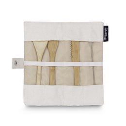 SERVIZIO POSATE IN BAMBÙ CON ASTUCCIO IN COTONE HF